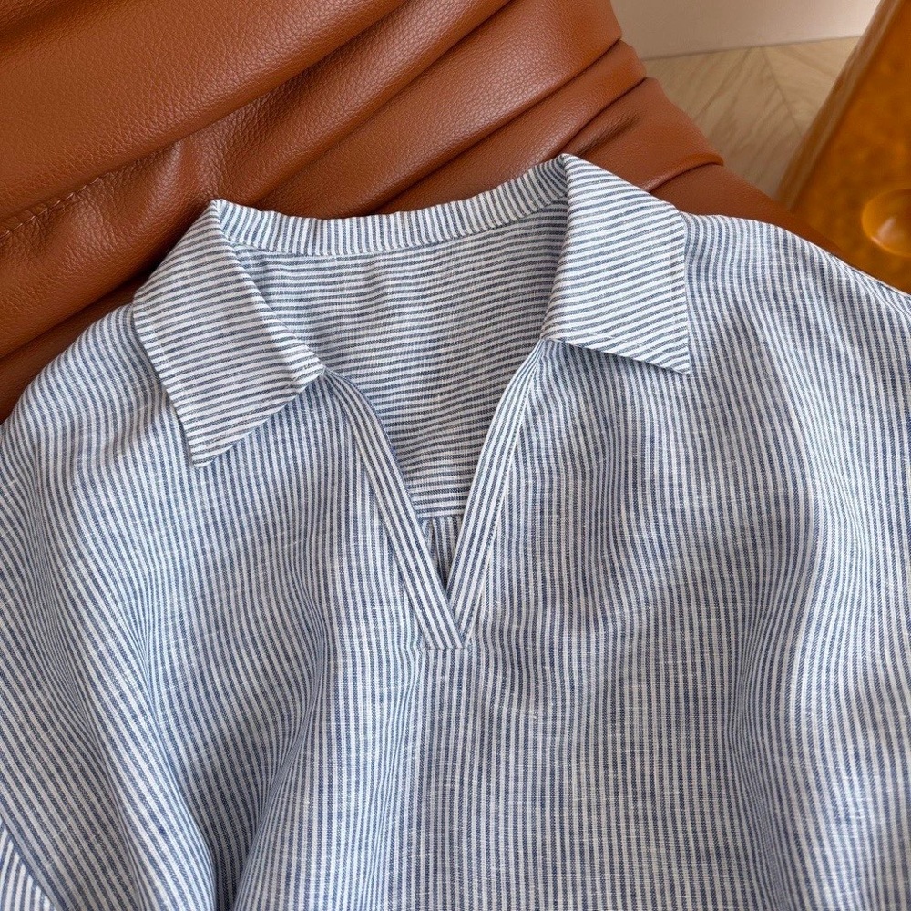Alexander Wang letter-shaped belt chain embellishing linen shirt - Picture 7 of 7